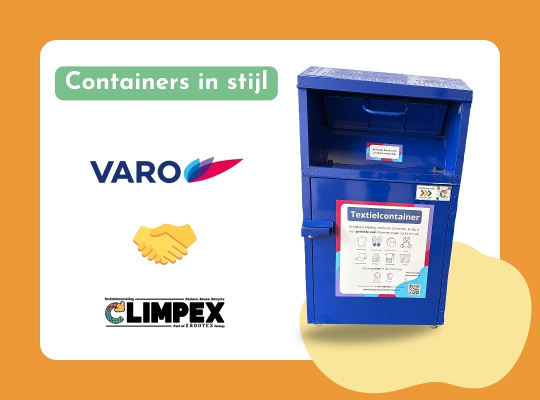 Climpex container in de huisstijlkleuren van VARO energy