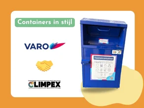 Climpex container in de huisstijlkleuren van VARO energy